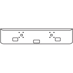 International 9900 18" Steel Chrome Bumper with fog light holes, 3524850C2 - Image 2