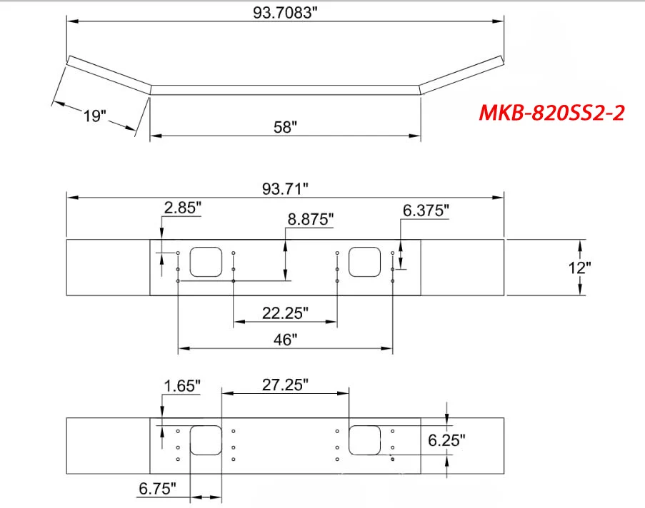 DuraBuilt Mack GU/CTP 713/RD Stainless Steel Bumper | 2 Tow Holes | MKB-820SS2-2 - Image 2