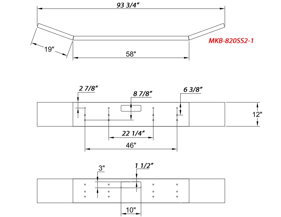 DuraBuilt Mack GU/CTP 713/RD Stainless Steel Bumper | 1 Tow Hole | MKB-820SS2-1 - Image 2