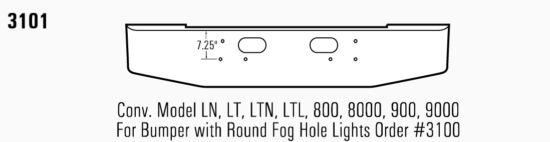 Ford LN / LT / LTN / LTL / 800 / 8000 / 900 / 9000 Steel Chrome Bumper - Image 3