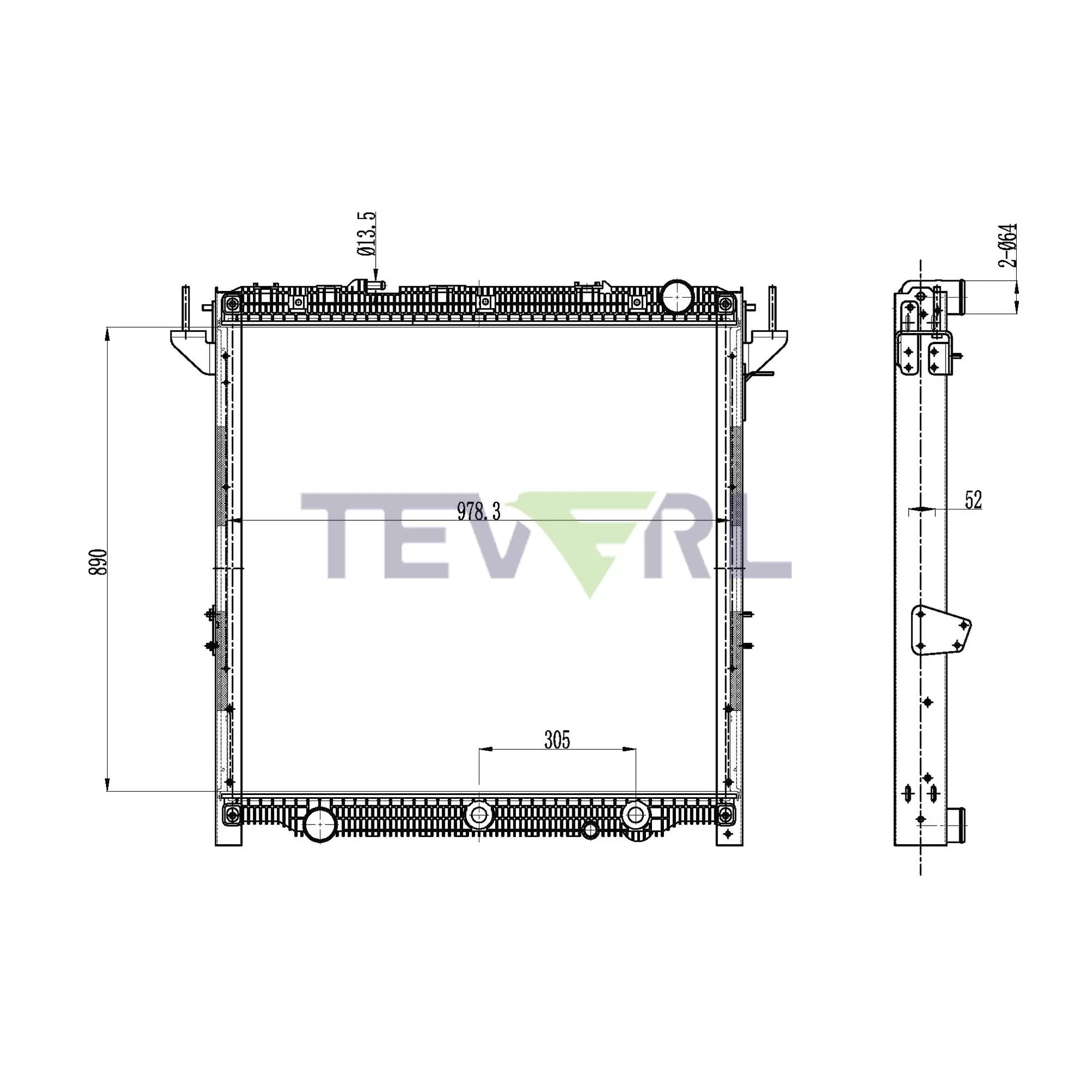 Freightliner Cascadia Framed Radiator w/ Oil Cooler | 2018-2024 | HDC011225PAF - Image 3