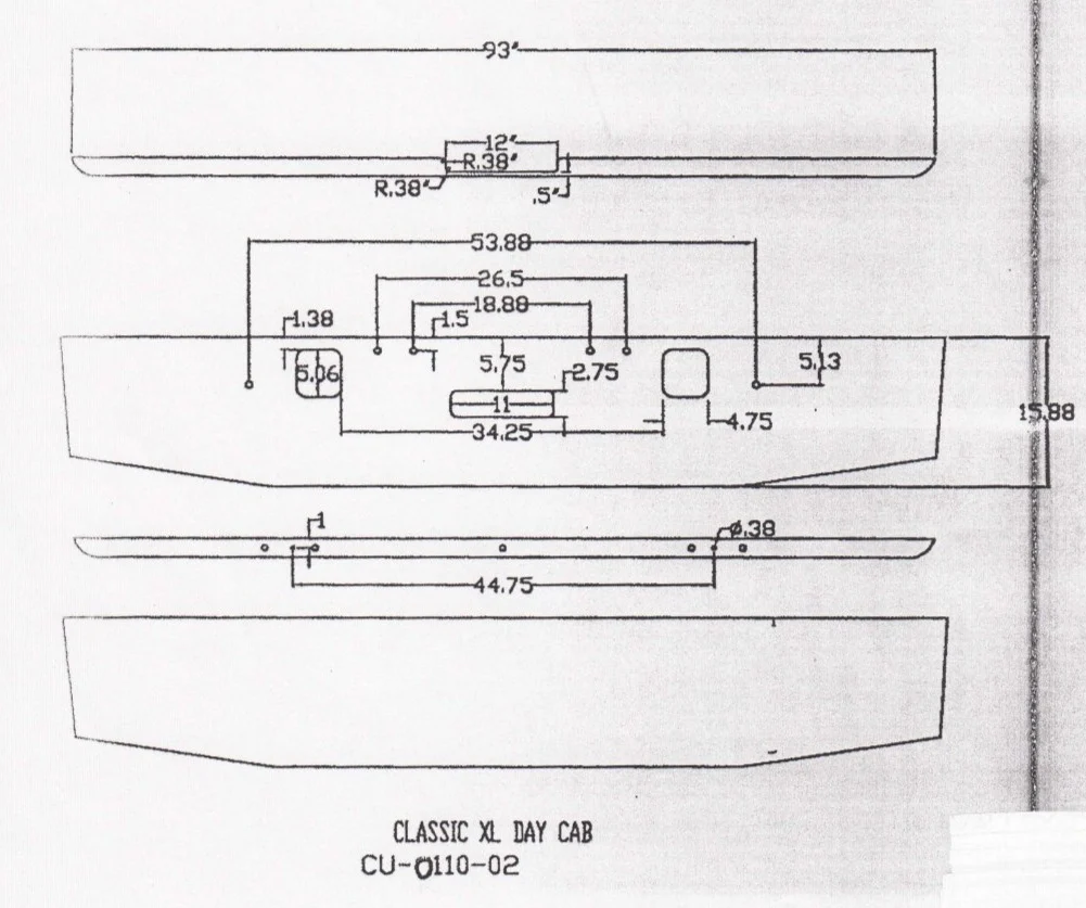 Freightliner Classic Steel Chrome Bumper Tapered Ends 1984-Later Without Fog Light - Image 2