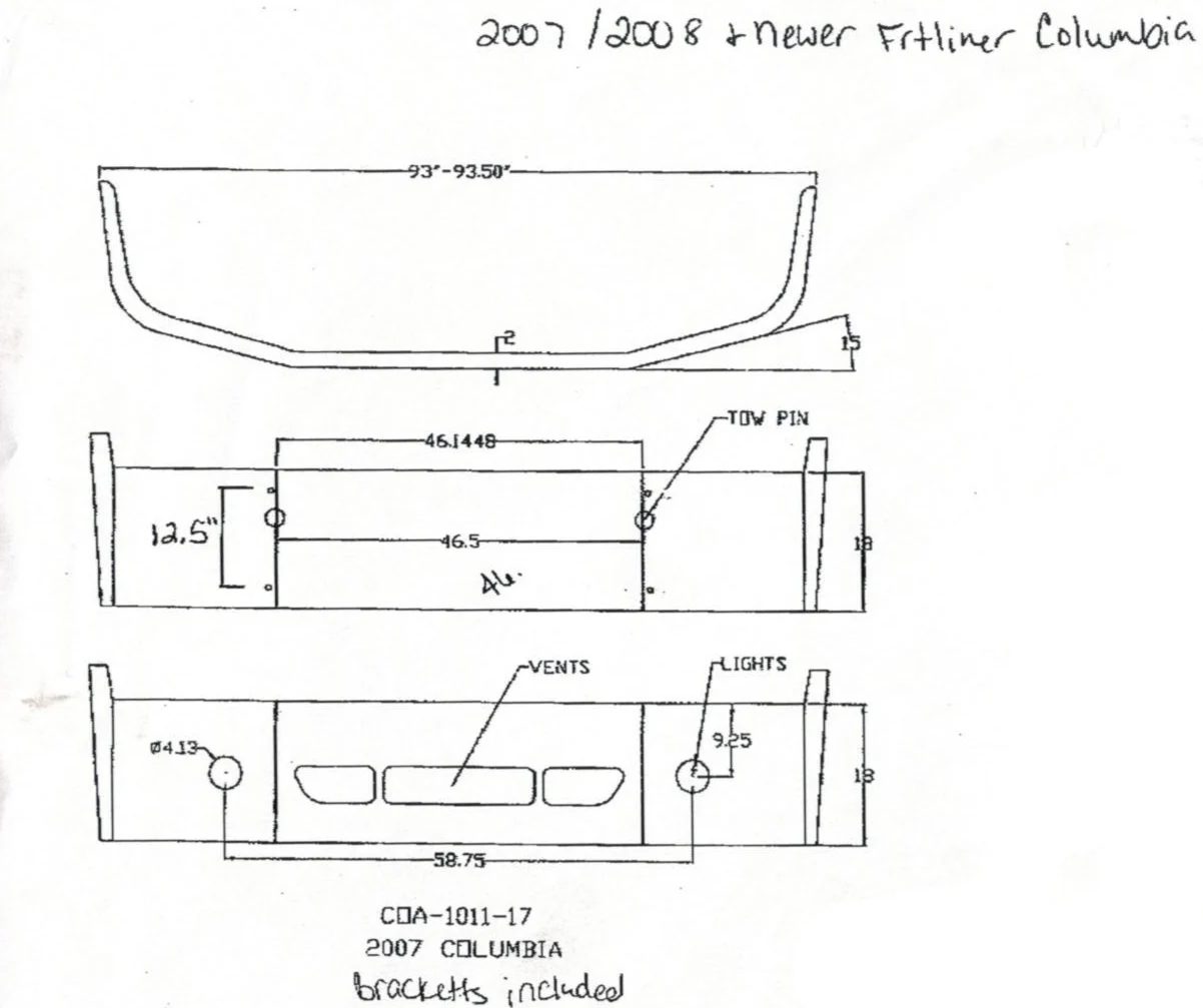 Freightliner Columbia Bumper Steel Chrome - Image 3