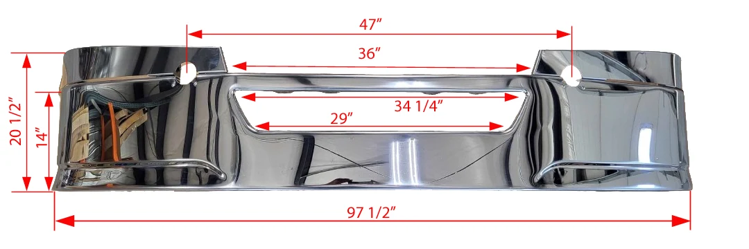 DuraBuilt Freightliner New Cascadia Stainless Steel Clad Bumper 2018- Up W/ Fog Light Cut Outs - Image 8