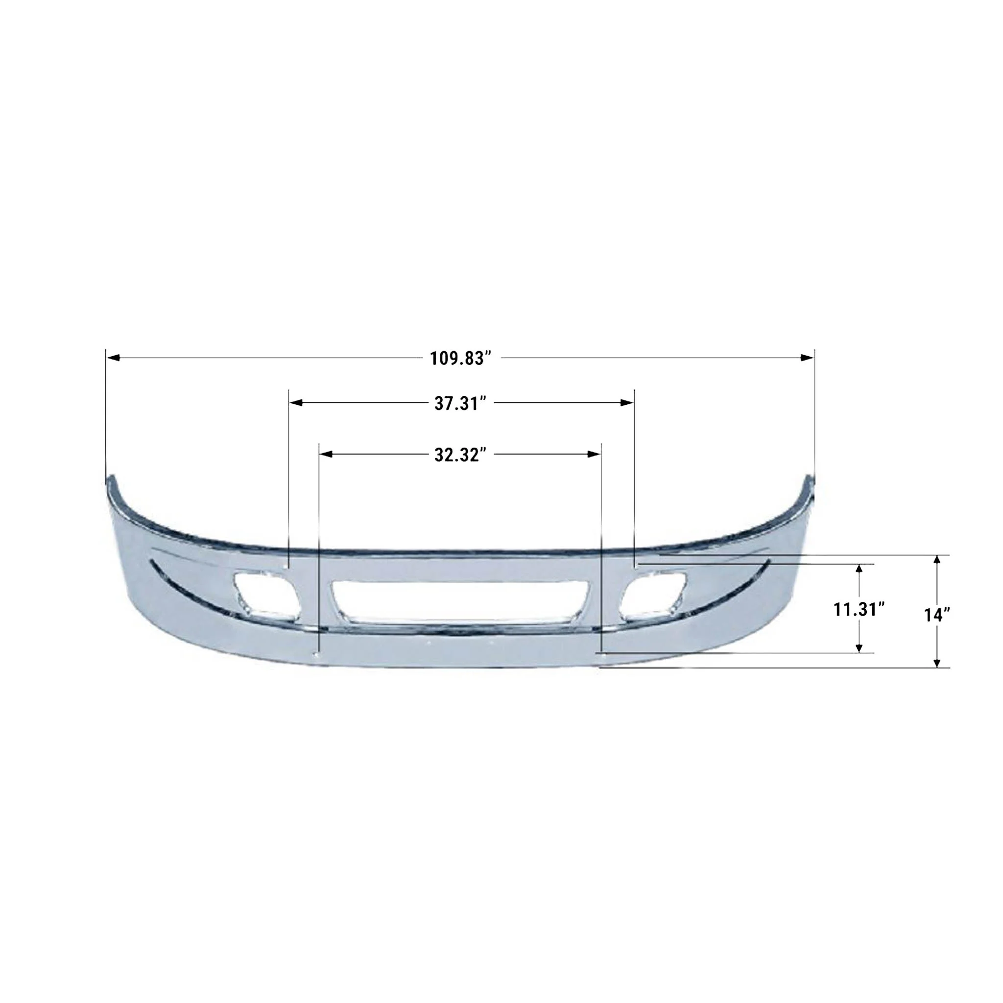 International 4300 / 4400 Bumper Steel Chrome - Image 7