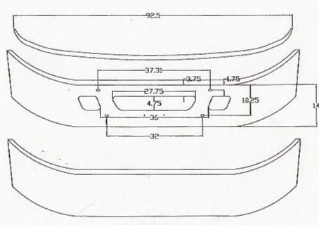 International 4300 / 4400 Bumper Steel Chrome - Image 4
