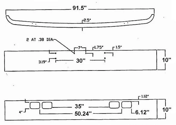 International 4600 / 4700 / 4900 / 8100 Bumper Painted Black - Image 3
