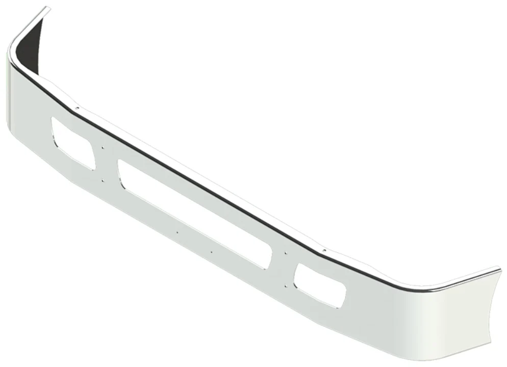 International 7300, 7400, 7500, 7600, 7700 Full Wrap Steel Chrome Bumper - Image 5