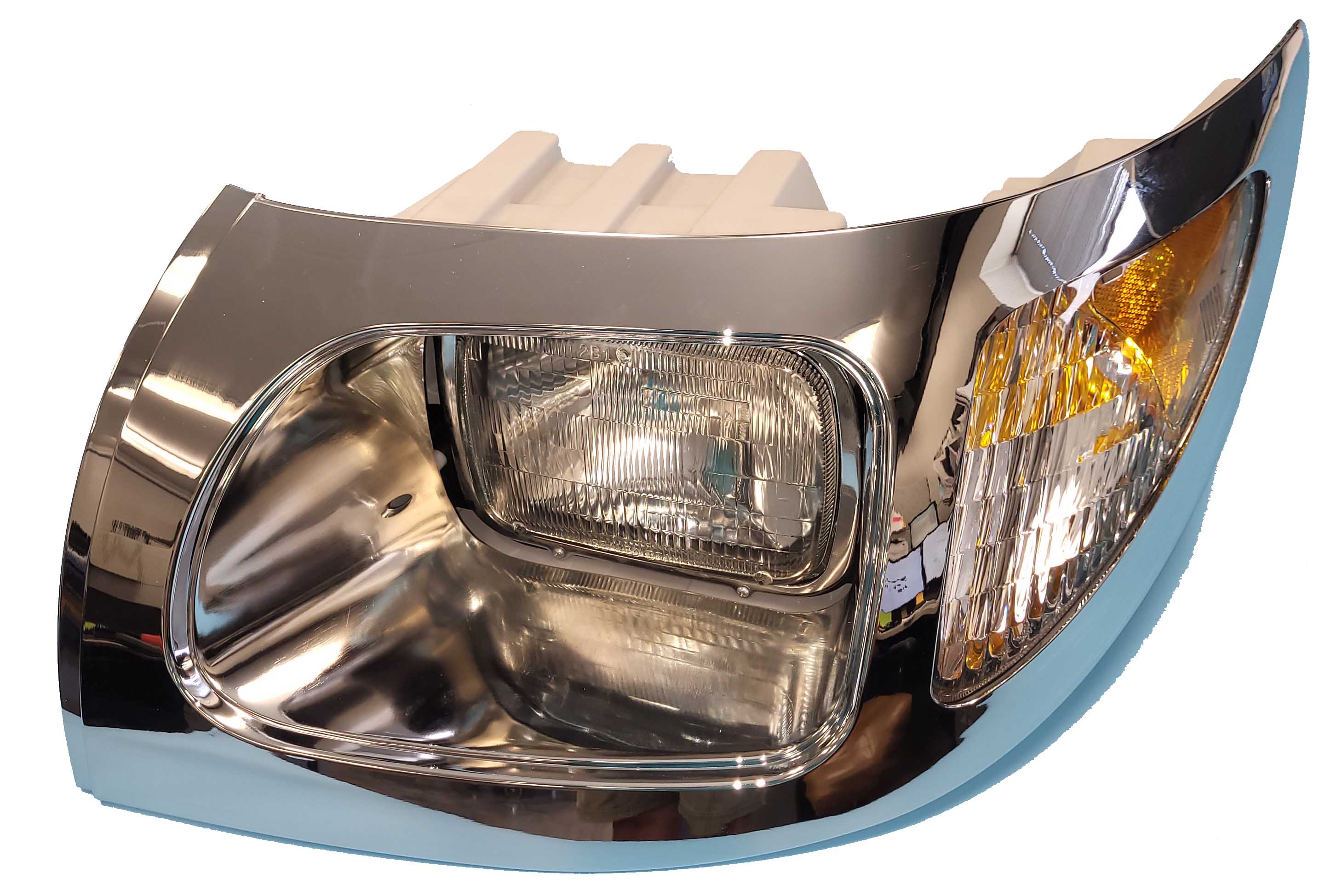 International 7300, 7400, 7500, 7600 & 7700 Headlight Assembly 03-07 W/Chrome Bezel LH - Image 6