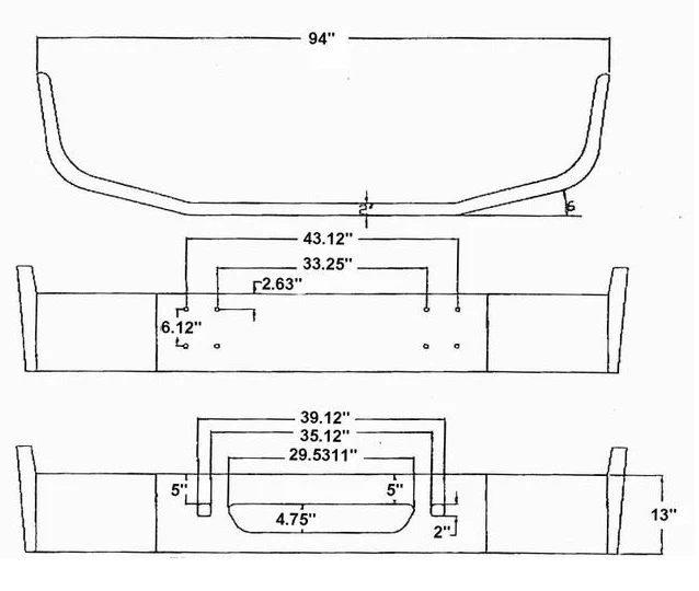 International 9100, 9200 & 9400 Series Bumper Steel Chrome (1997 & Newer) 3091 - Image 3