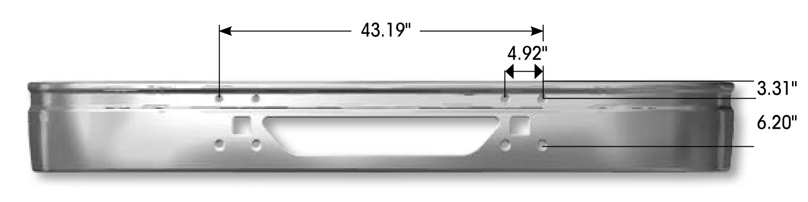 International 9200 / 9400 Bumper Steel Chrome (1997 & Newer) 730C - Image 5