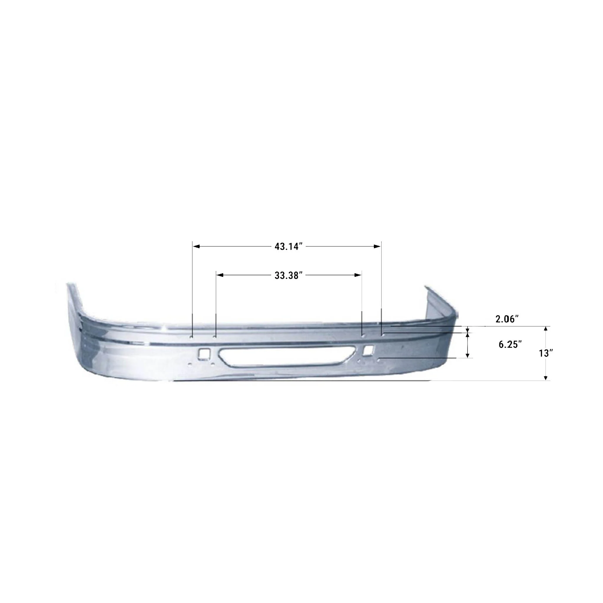 International 9200 / 9400 Bumper Steel Primed for Paint - Image 4