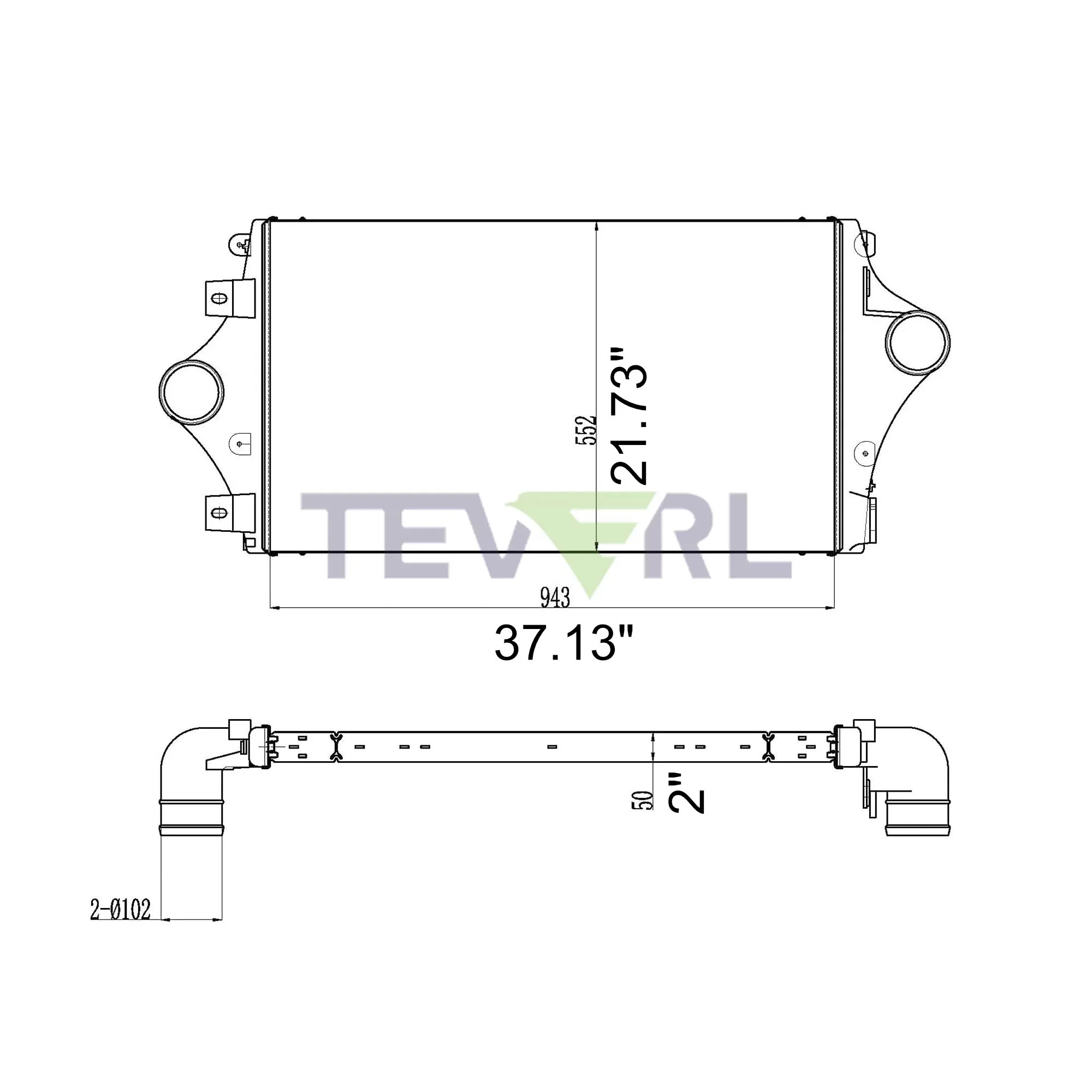 International LT & RH Series Charge Air Cooler | 2017-2024 | 2516097C91 - Image 3