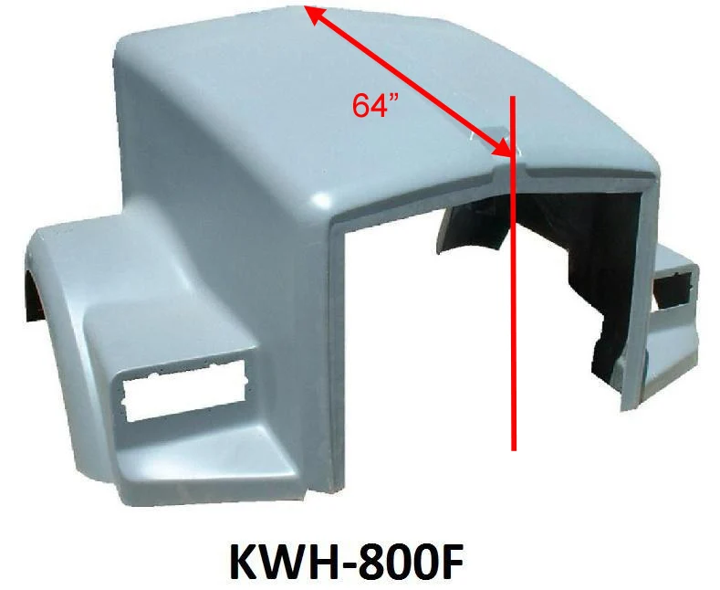 Durabuilt Fiberglass Replacement Hood for Kenworth T-800 Flat Windshield, K146-1052 - Image 2