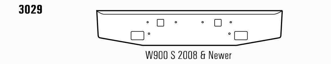 Aftermarket Chrome Steel Bumper, Fits Kenworth W900S With Fog Light Hole Cutouts - Image 3