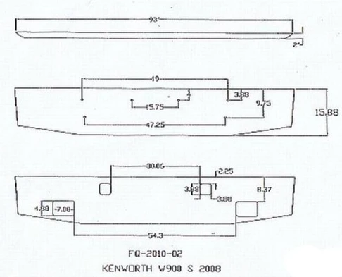 Aftermarket Chrome Steel Bumper, Fits Kenworth W900S With Fog Light Hole Cutouts - Image 4