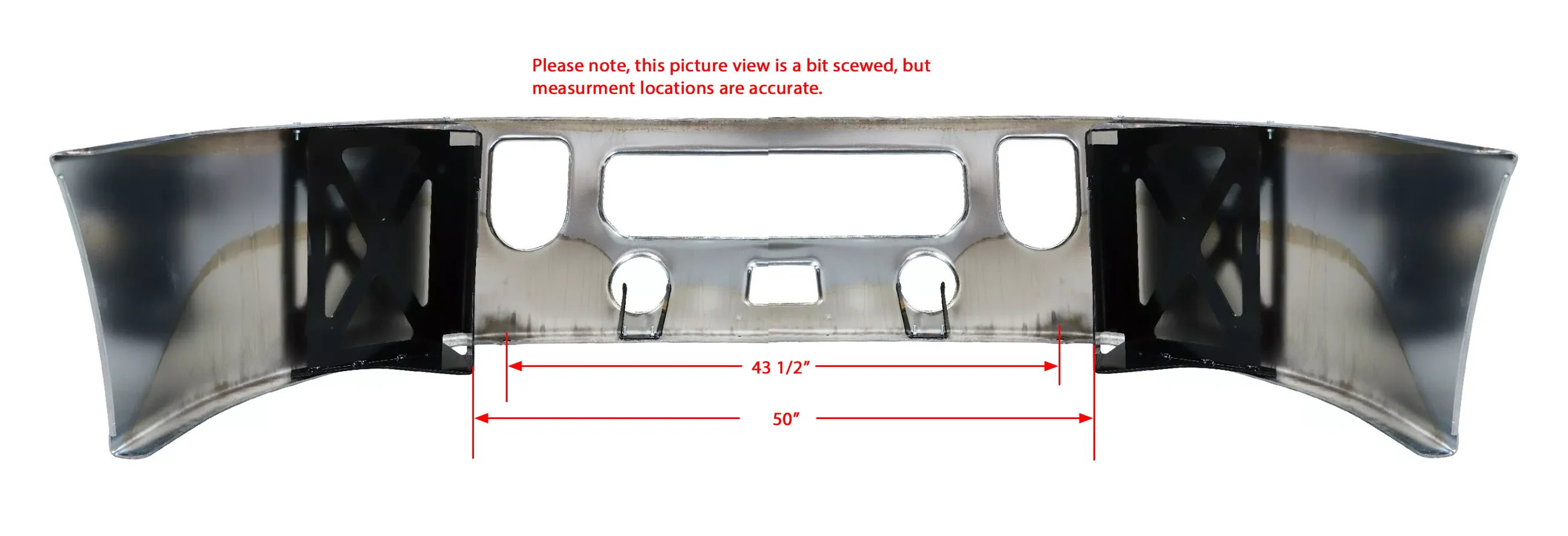 DuraBuilt Mack Vision / CXU / Pinnacle Steel Chrome Bumper | 17" W/Tow Holes & Fogs | MKB-620CF - Image 4