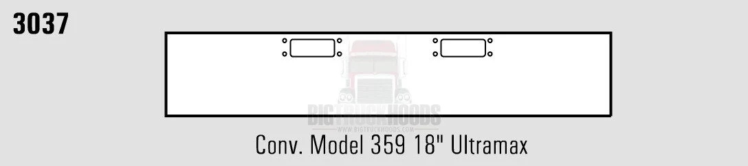 18" Steel Chrome Ultra Max Bumper for Peterbilt 359 - Image 4