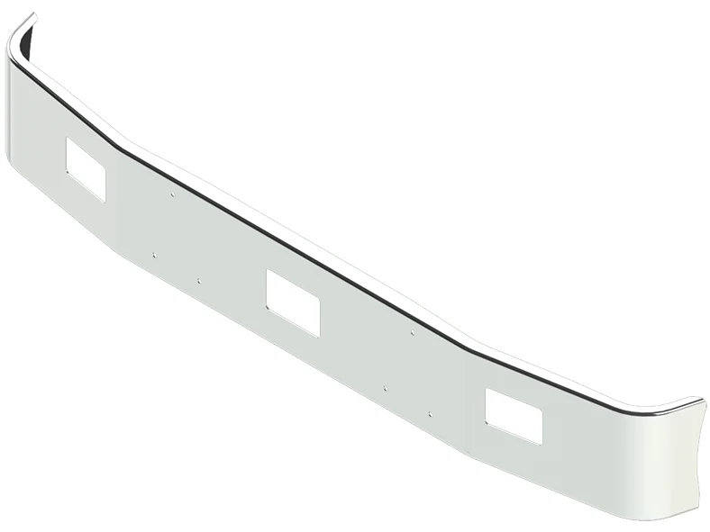 14" Steel Chrome Bumper With Fog Light Hole Cutouts For Peterbilt 377 Forward Axle