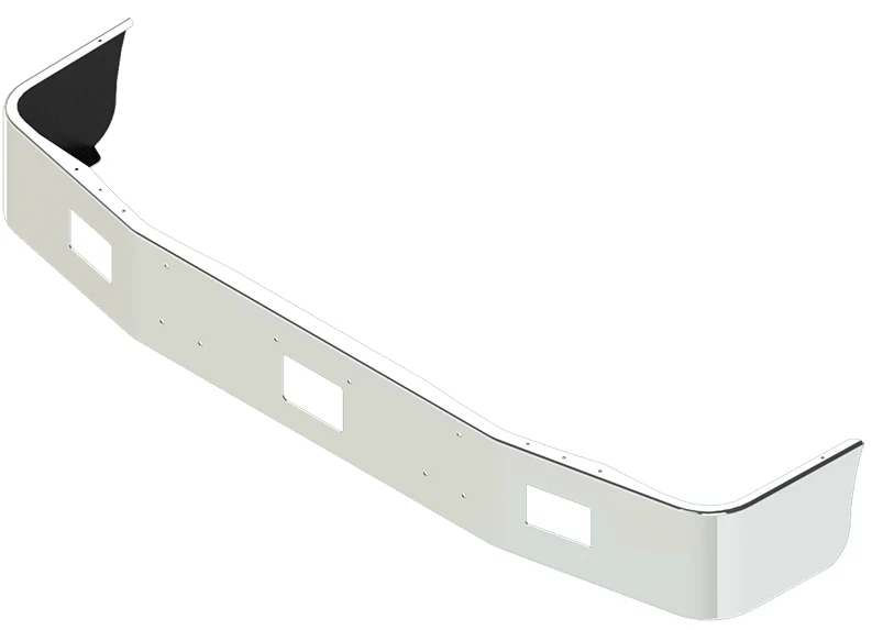 12" Steel Chrome Bumper With Fog Light Hole Cutouts for Peterbilt 377