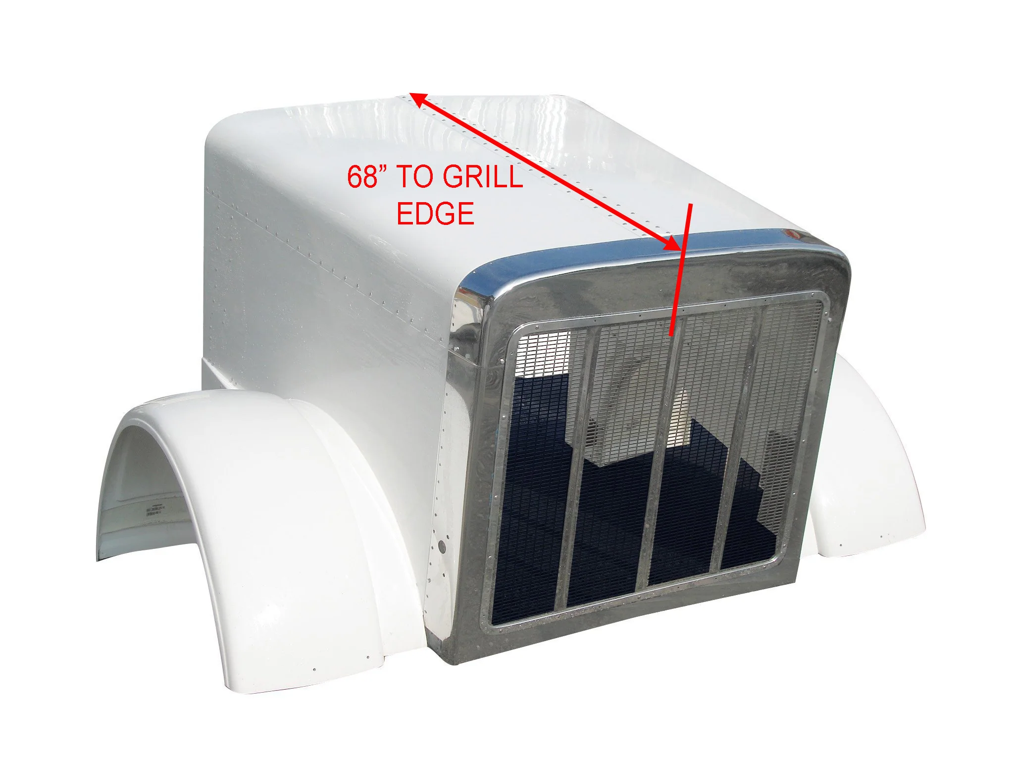 Durabuilt Fiberglass Hood With Grill & Surround for Peterbilt 379 Extended, L29-6062 - Image 2