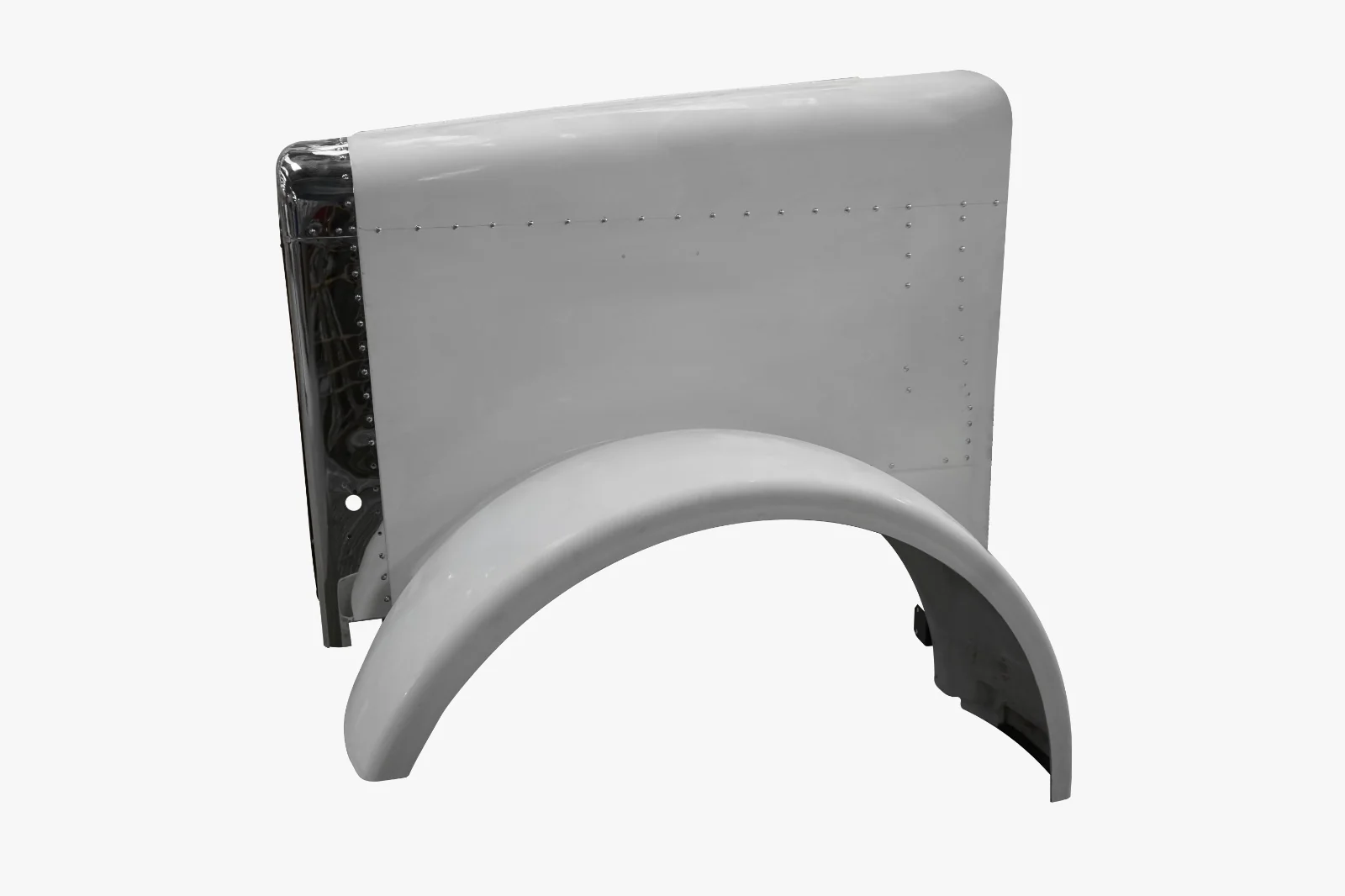 Durabuilt Fiberglass Hood for Peterbilt 388 Fiberglass Short With Fiberglass Fenders (Stainless Steel Grill & Surround) - Image 5