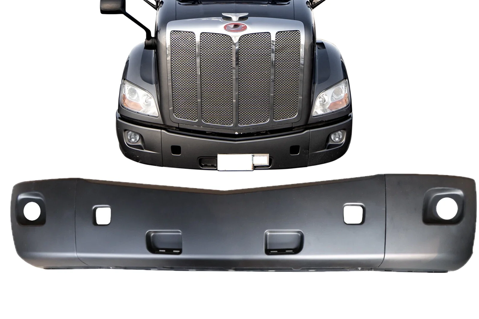 Value HD Plastic Bumper Set 3 PCS with Fog Light Holes For Peterbilt 579 | N71-6140-11100 - Image 2