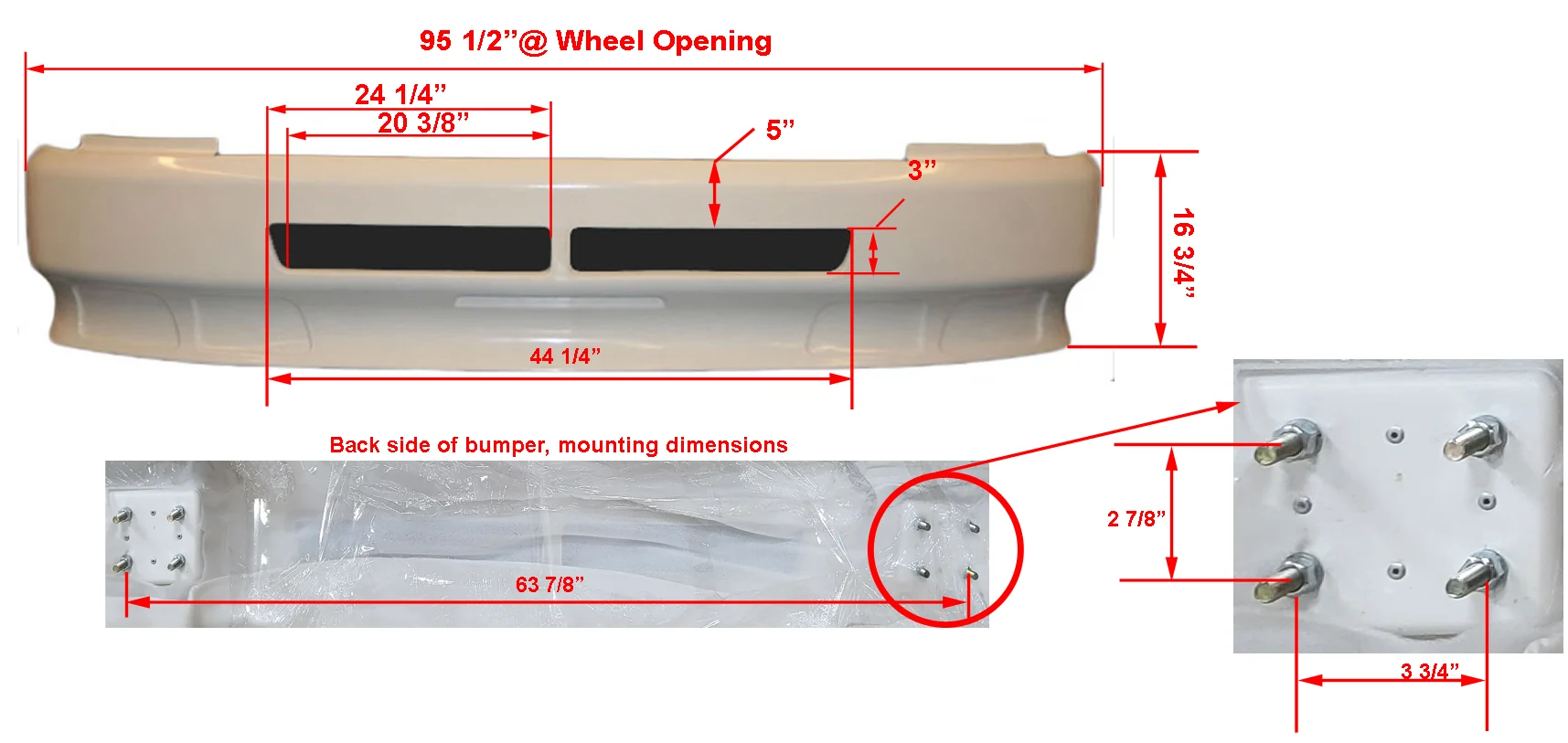 Volvo VNL Gen 1 Fiberglass Bumper - Image 2