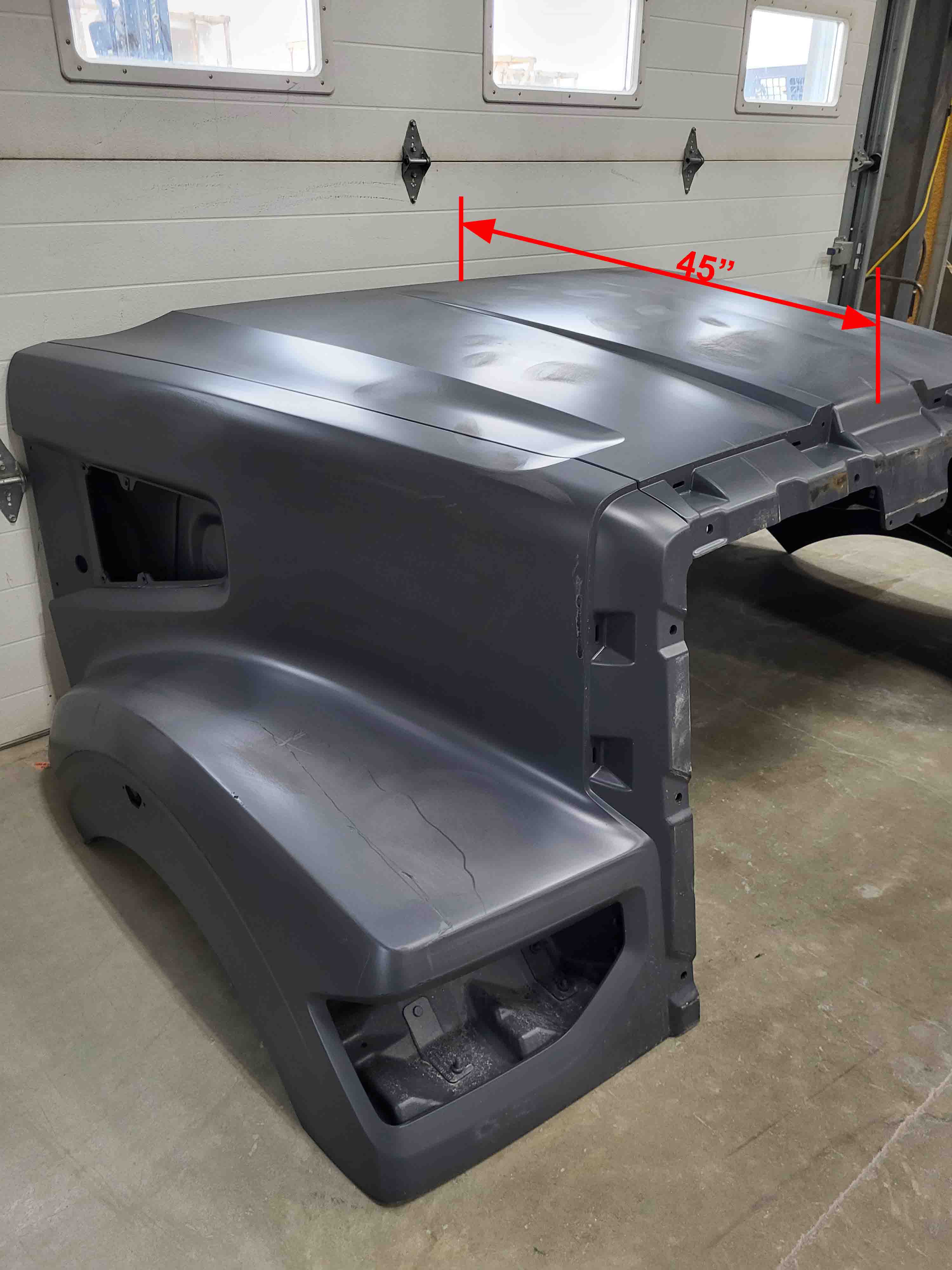 Western Star 47X SFA Hood w/Precleaner, R/L Mirror, Fend. Ext., OEM Take-Off, U2519, A17-21722-058 - Image 16