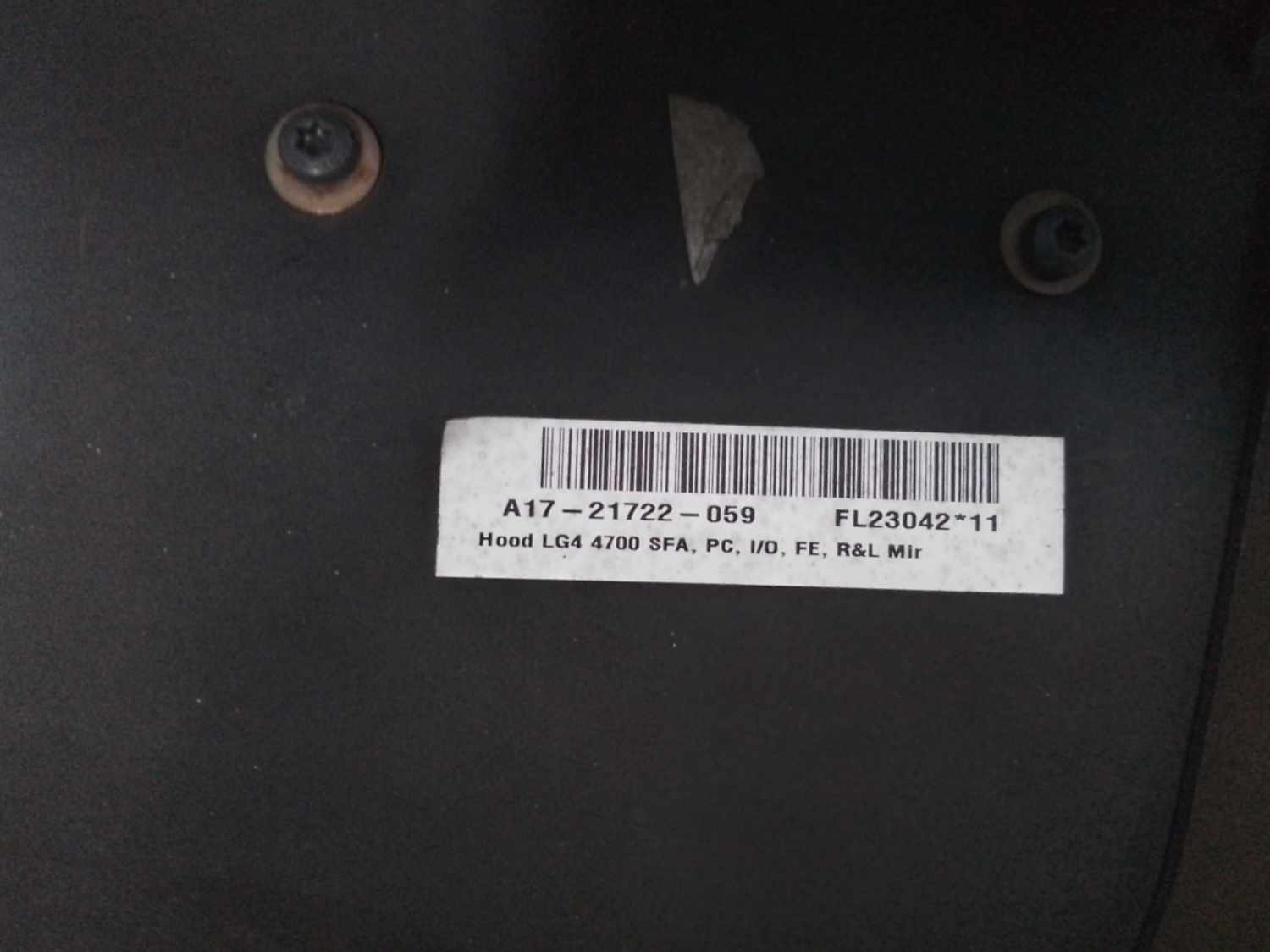 Western Star 47X SFA Hood w/Precleaner, R/L Mirror, Fend. Ext., OEM Take-Off, U2520 A17-21722-059 - Image 13
