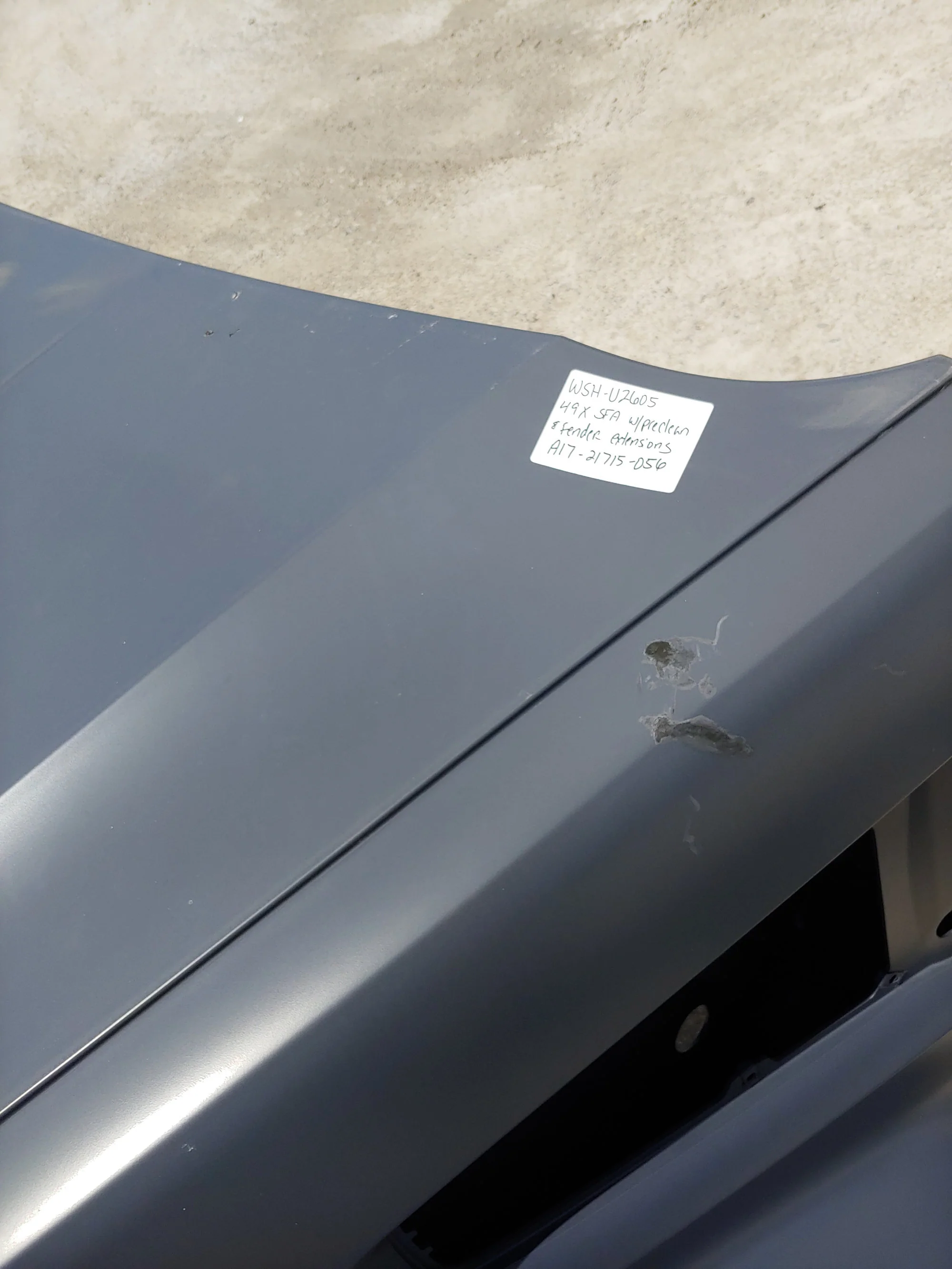 Western Star 49X SFA Hood, 2021-26, Pre-Cleaner, Fender Ext., OEM Take-Off, A17-21715-056 - Image 2