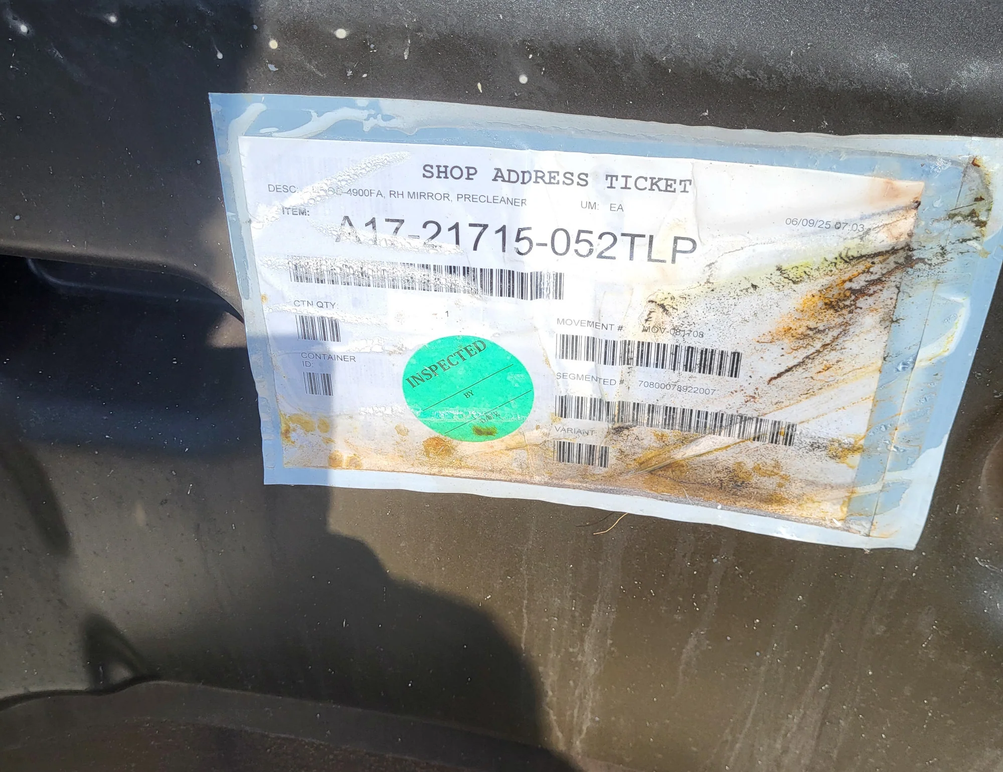 Western Star 49X SFA Hood, 2024-25, RH Mirror, Pre-Cleaner, OEM Take-Off, A17-21715-052 - Image 9